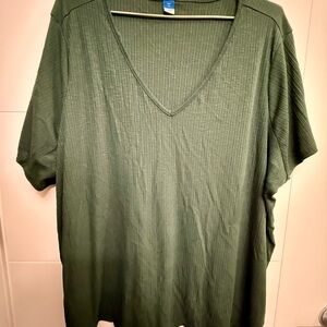 Old Navy Women's Olive V-Neck Blouse